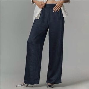 Anthropologie Midnight Blue Wide-Leg Pants